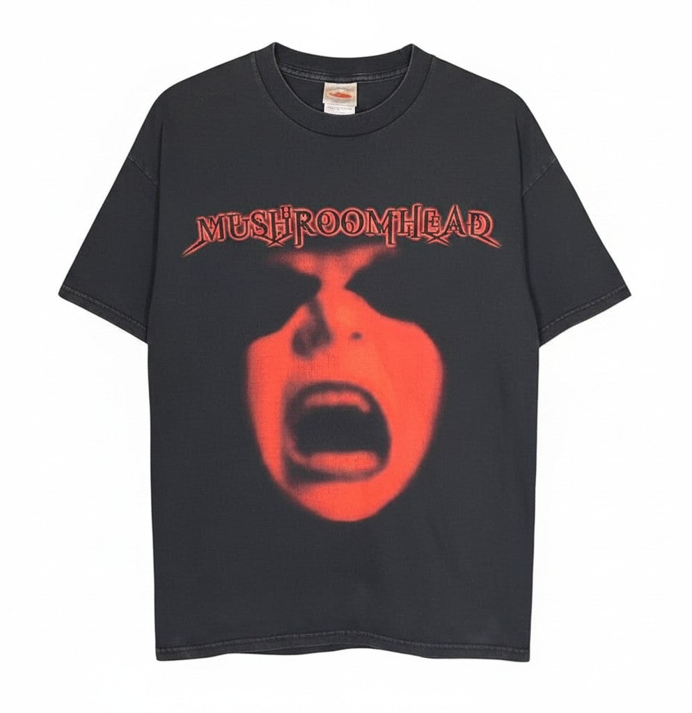 Velouria Vintage 2003 Mushroomhead Rebuild This Structure black cotton band t-shirt with red graphic print